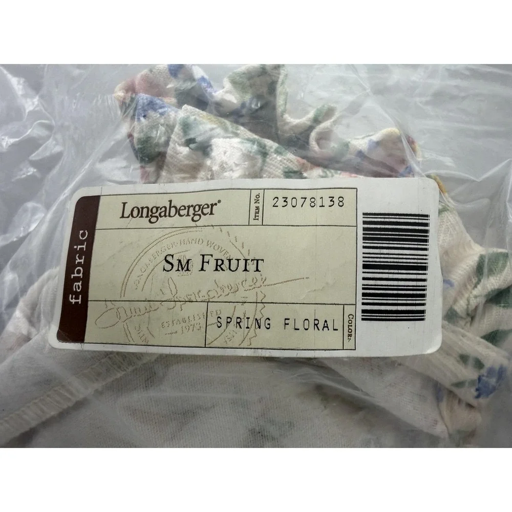Lot 2 Longaberger Small Fruit Basket Liners Spring Floral Fabric 23078138 NOS